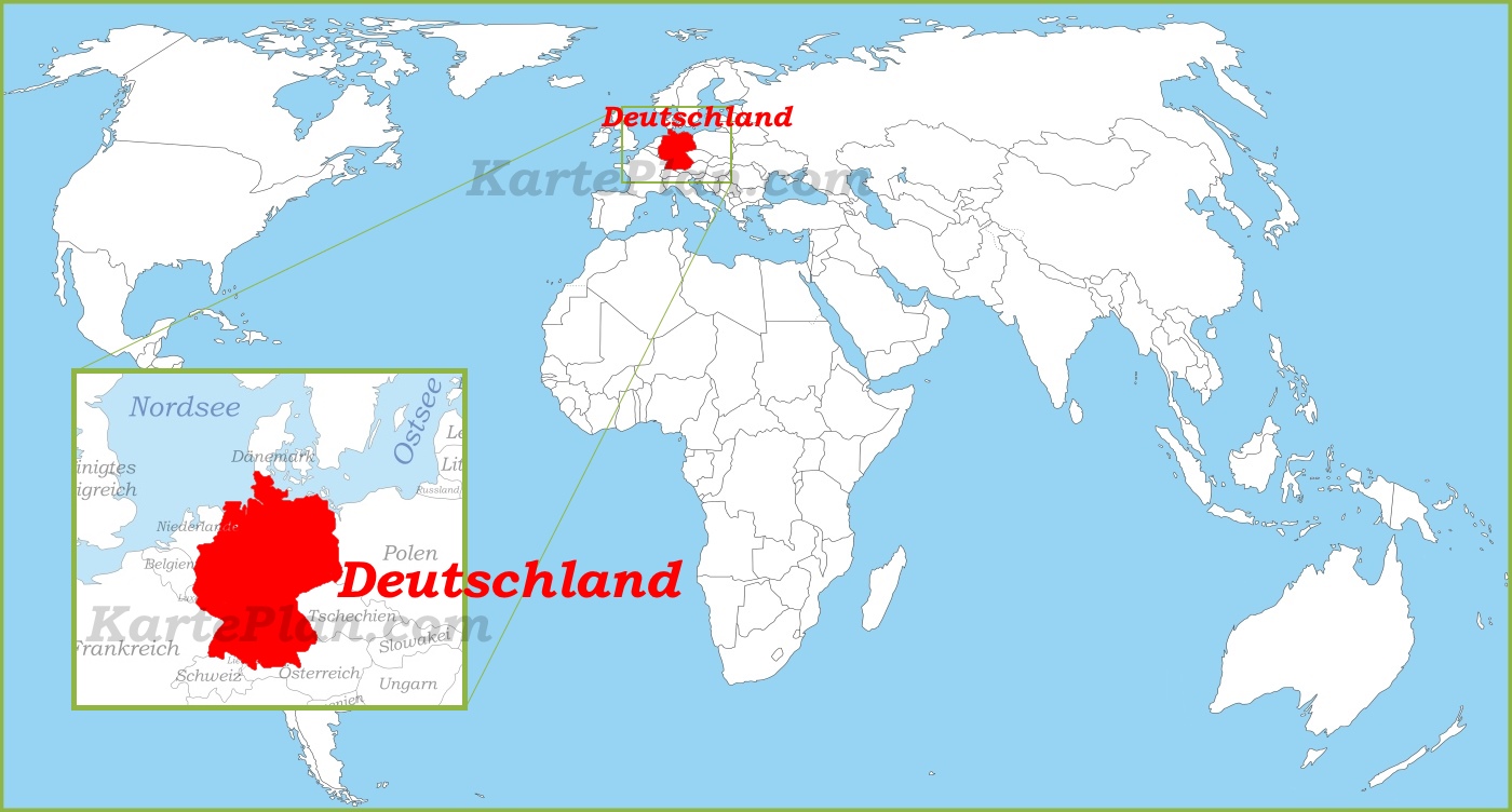 Weltkarte Deutschland | Landkarte
