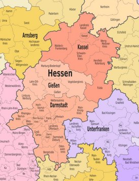 Verwaltungskarte von Hessen