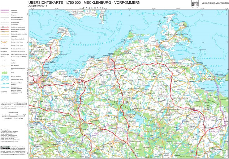 Landkarte Mecklenburg Vorpommern