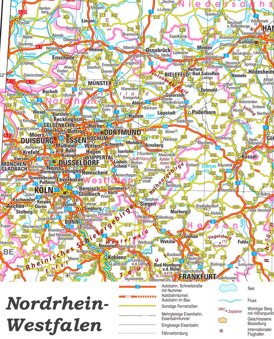 Straßenkarte von Nordrhein-Westfalen