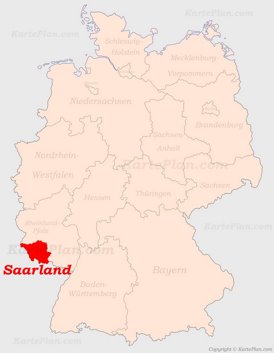 Saarland auf der Deutschlandkarte