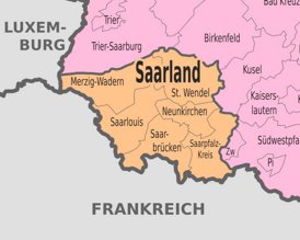 Verwaltungskarte von Saarland