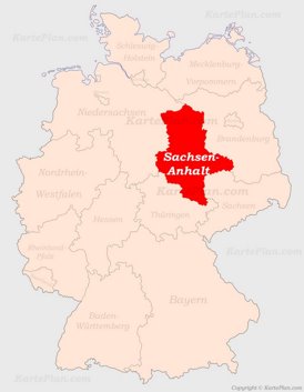 Sachsen-Anhalt auf der Deutschlandkarte