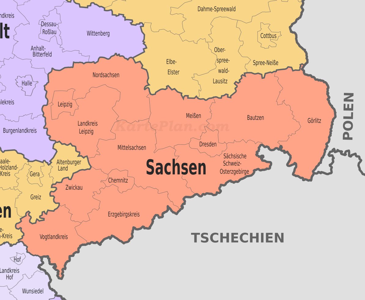 Sachsen Karte