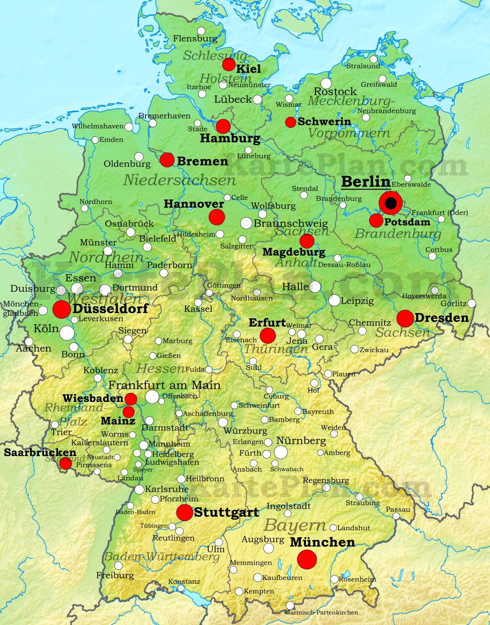 Germany Physical Map