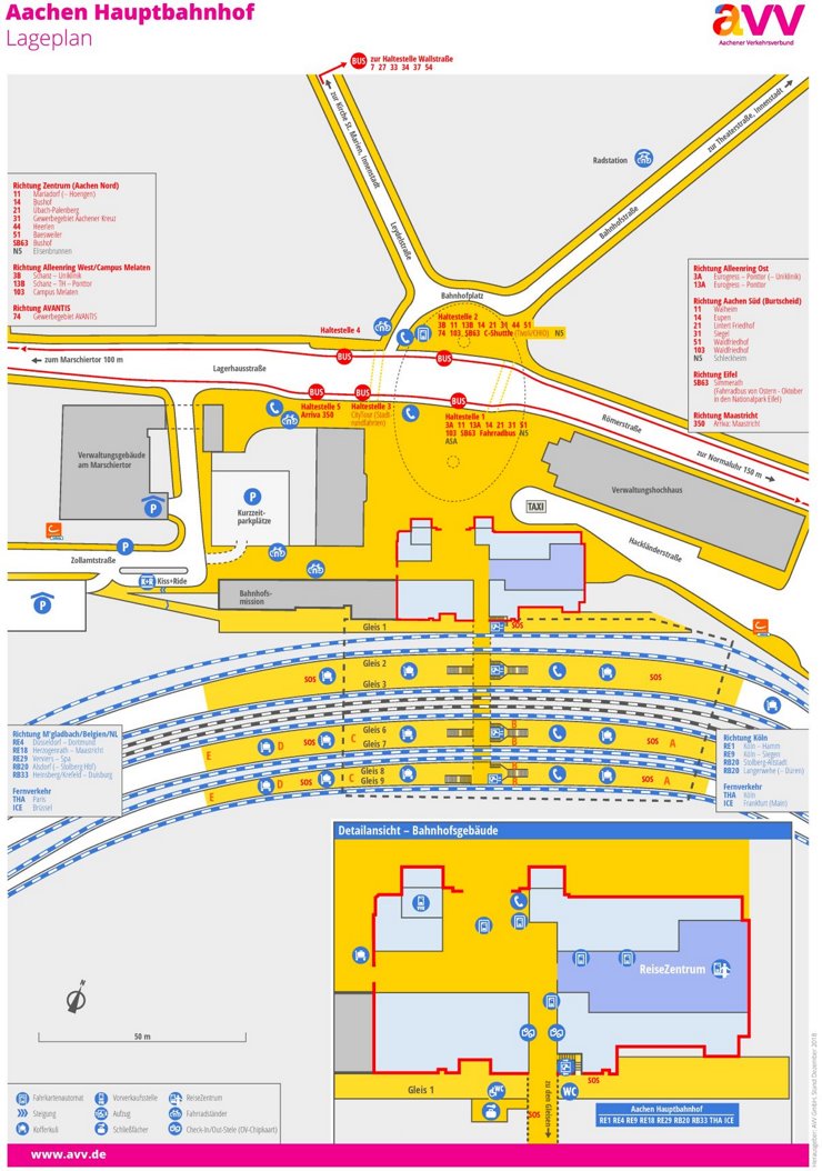 Aachen Hauptbahnhof plan