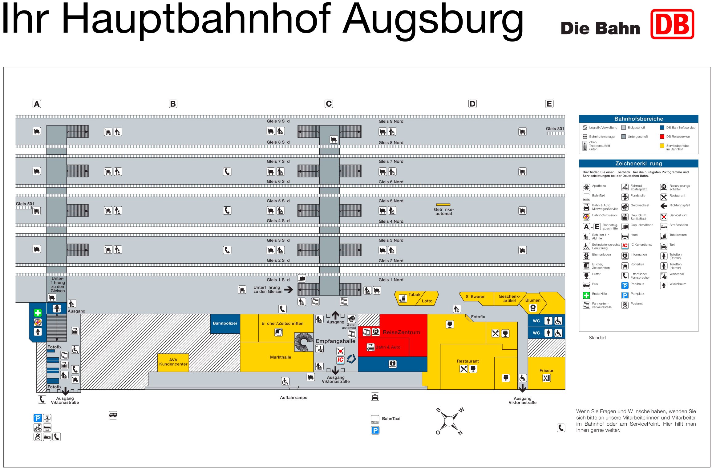 Augsburg Hauptbahnhof Plan