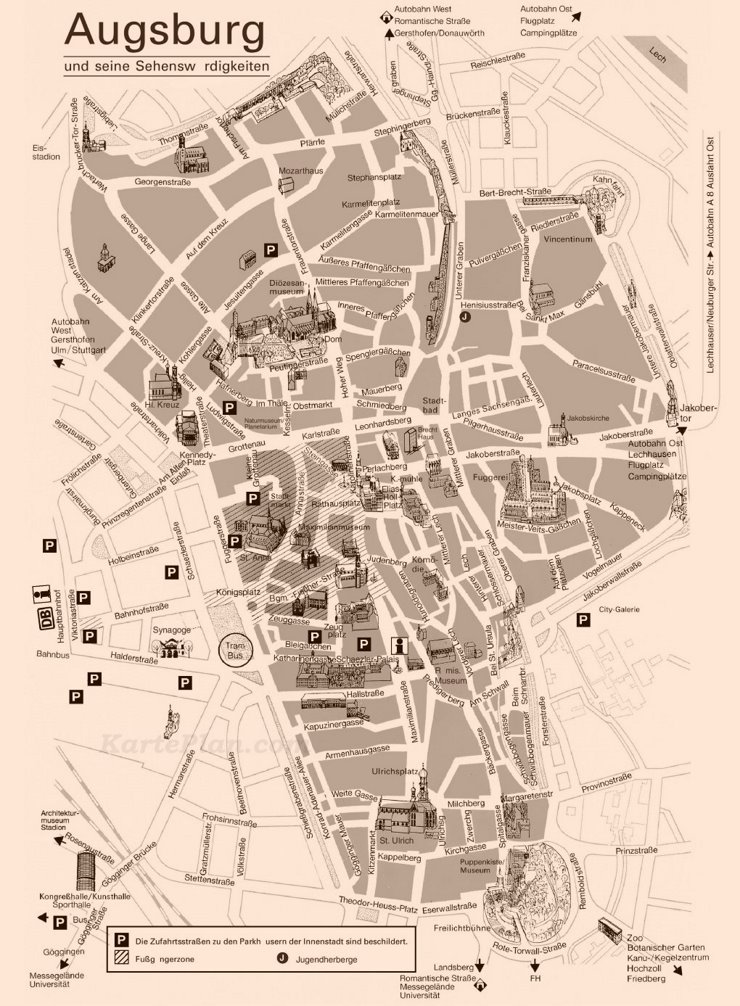 Augsburg Innenstadtplan