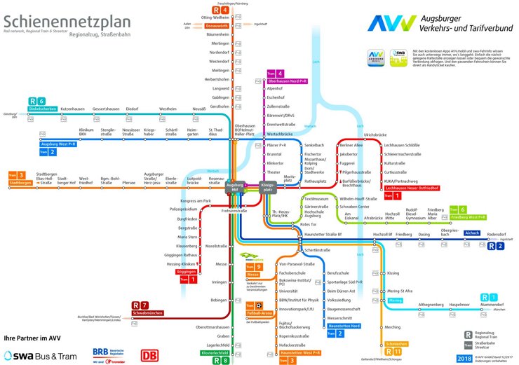 Schienennetzplan Augsburg