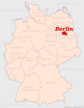 Berlin auf der Deutschlandkarte