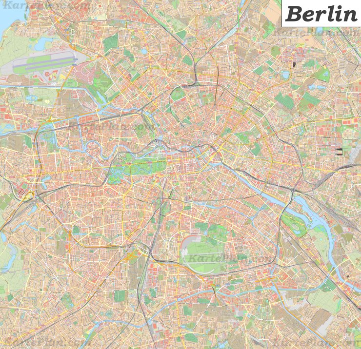 Große detaillierte stadtplan von Berlin