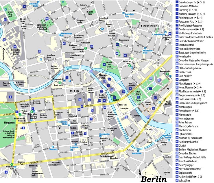 Stadtplan Berlin mit sehenswürdigkeiten