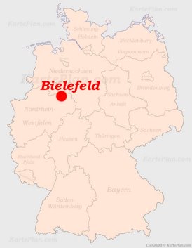 Bielefeld auf der Deutschlandkarte
