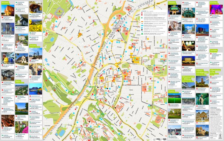 Touristischer stadtplan von Bielefeld