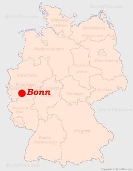 Bonn auf der Deutschlandkarte