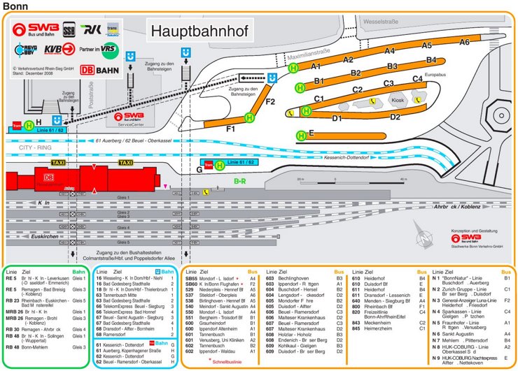 Bonn Hauptbahnhof plan