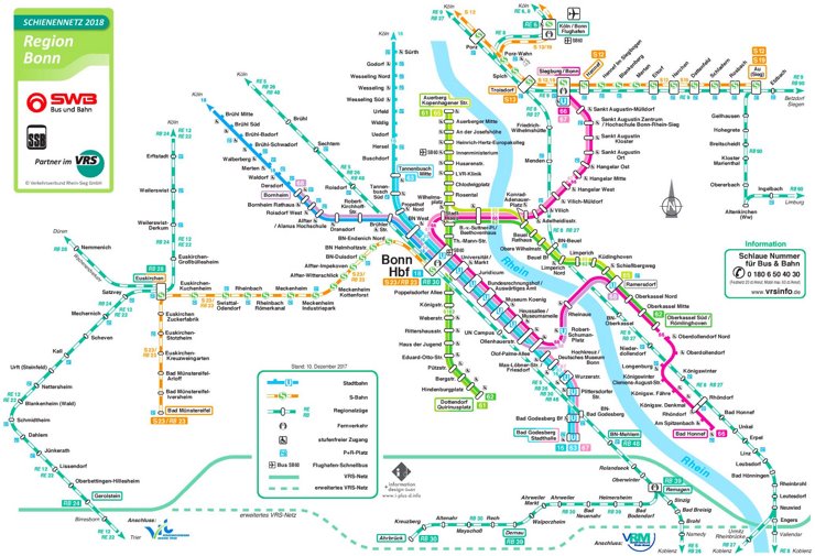 Bonn S-Bahn und U-Bahn plan