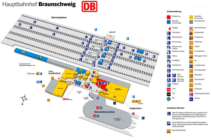 Braunschweig Hauptbahnhof plan