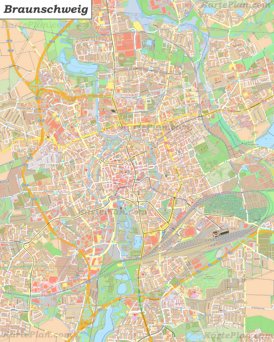 Große detaillierte stadtplan von Braunschweig