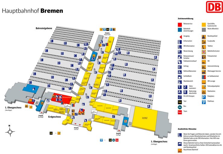 Bremen Hauptbahnhof plan