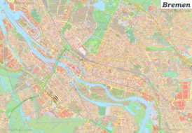 Große detaillierte stadtplan von Bremen