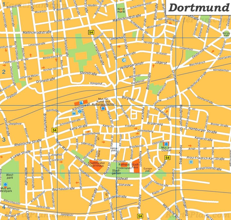 Dortmund Innenstadtplan mit sehenswürdigkeiten