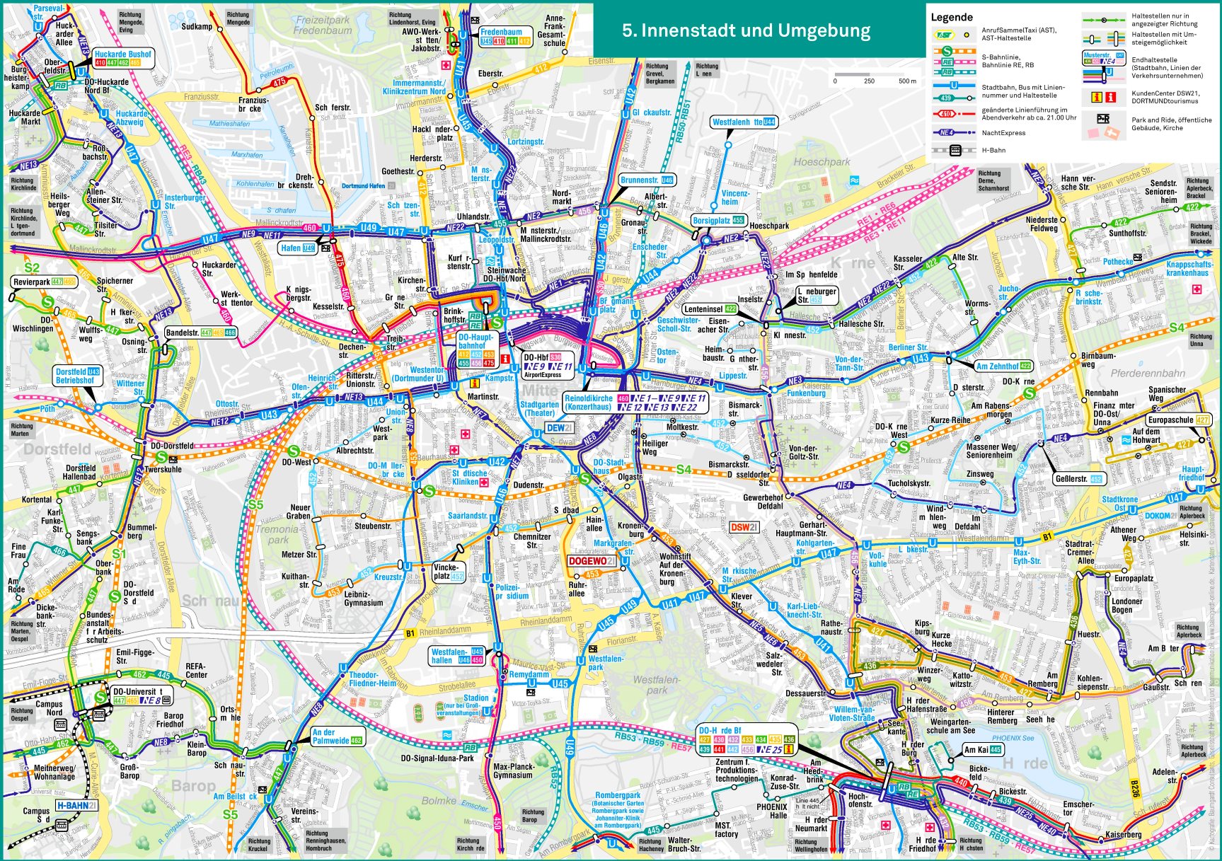 Dortmund SBahn und UBahn plan