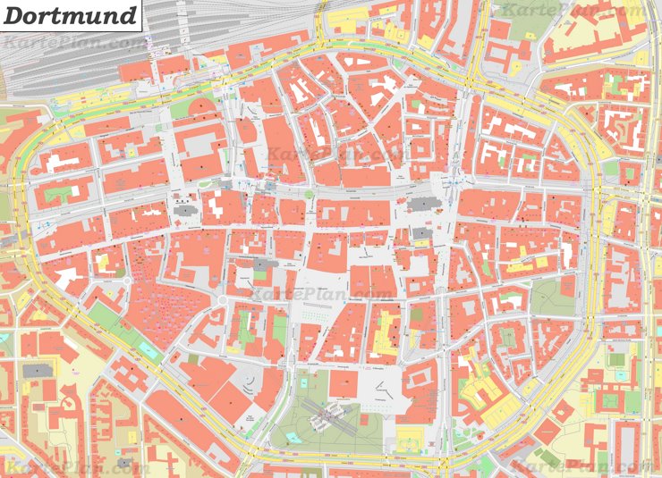 Karte von Dortmunds Zentrum