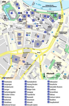 Dresden Innenstadtplan mit sehenswürdigkeiten