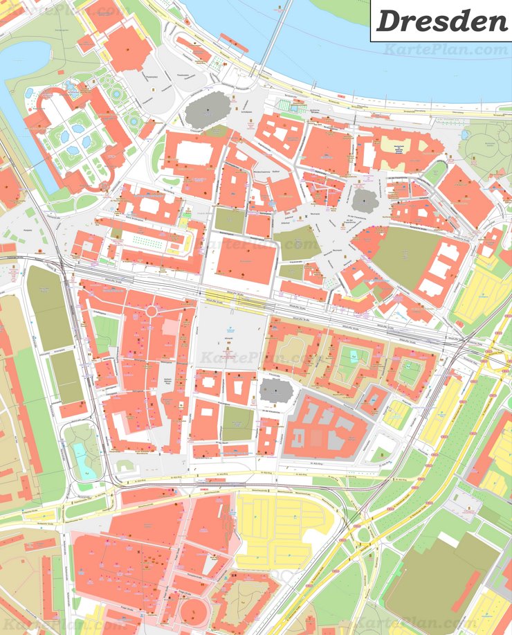 Karte von Dresdens Altstadt