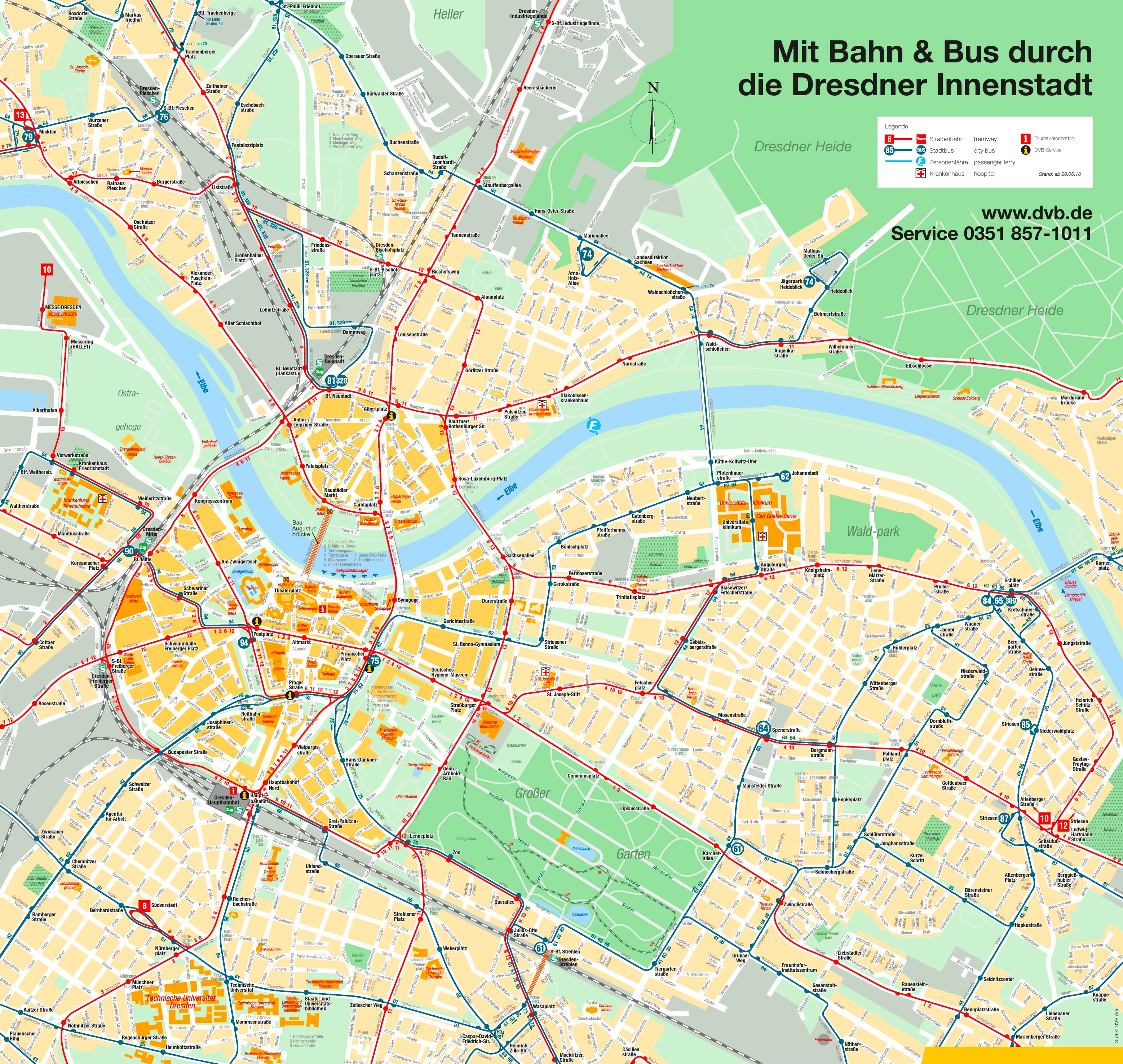 Gratis Dresden Stadtplan mit Sehenswürdigkeiten zum Download - PLANATIVE