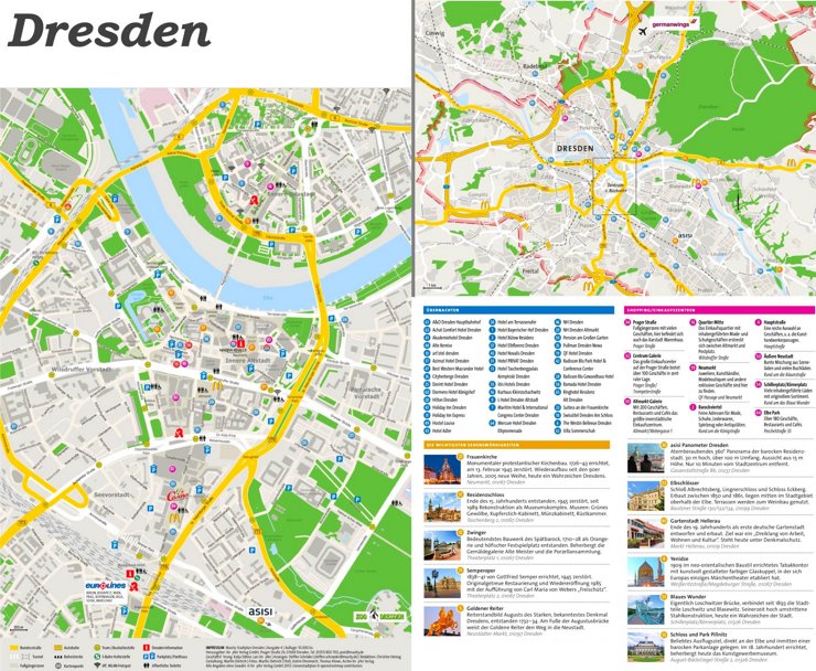 Touristischer stadtplan von Dresden