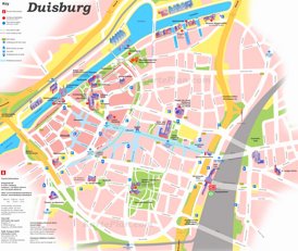 Touristischer stadtplan von Duisburg