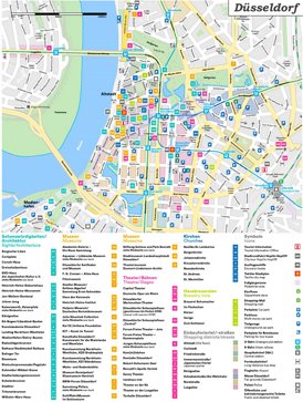 Touristischer stadtplan von Düsseldorf