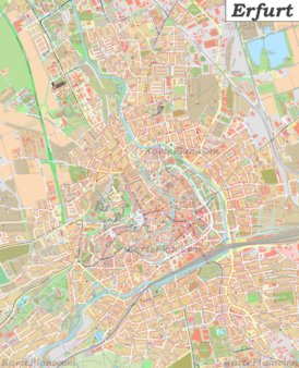 Große detaillierte stadtplan von Erfurt