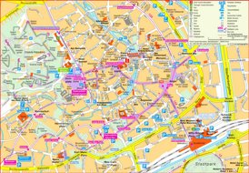 Touristischer stadtplan von Erfurt