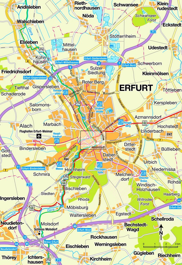 Umgebungskarte Erfurt