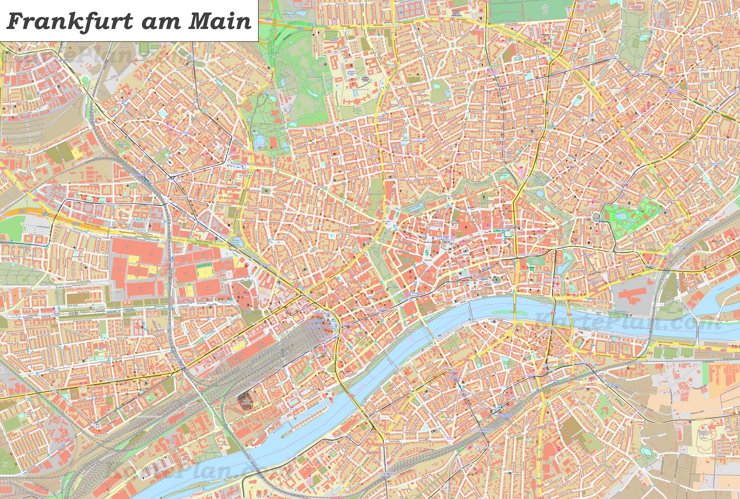 Große detaillierte stadtplan von Frankfurt am Main