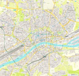 Straßenkarte von Frankfurt am Main