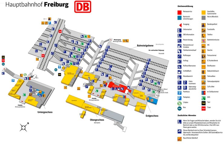 Freiburg im Breisgau Hauptbahnhof plan