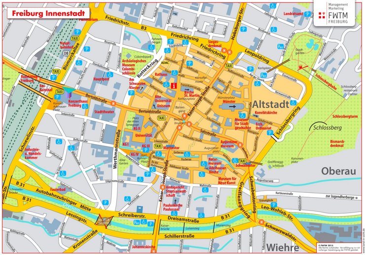 Freiburg im Breisgau Innenstadtplan