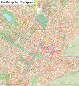 Große detaillierte stadtplan von Freiburg im Breisgau