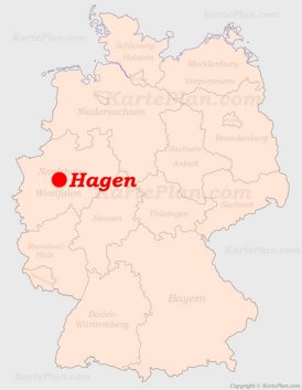 Hagen auf der Deutschlandkarte