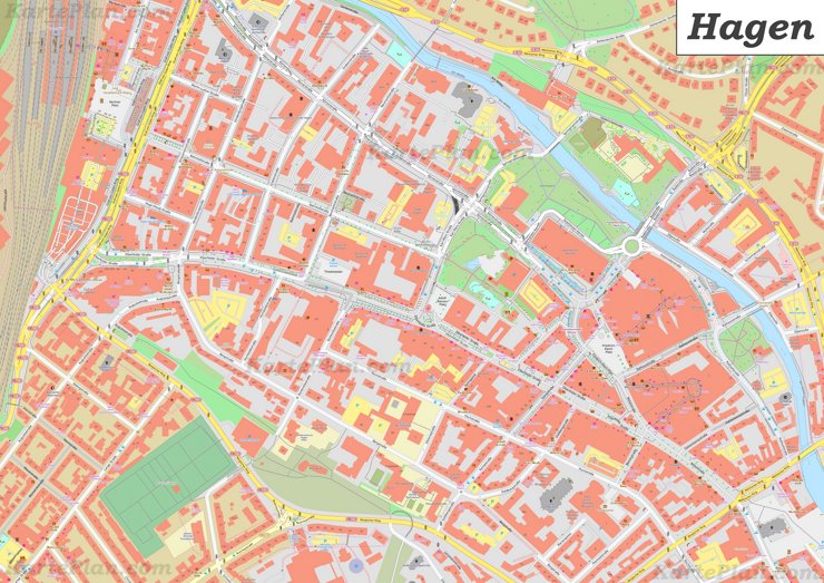 Karte von Hagener Stadtzentrum