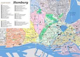 Touristischer stadtplan von Hamburg