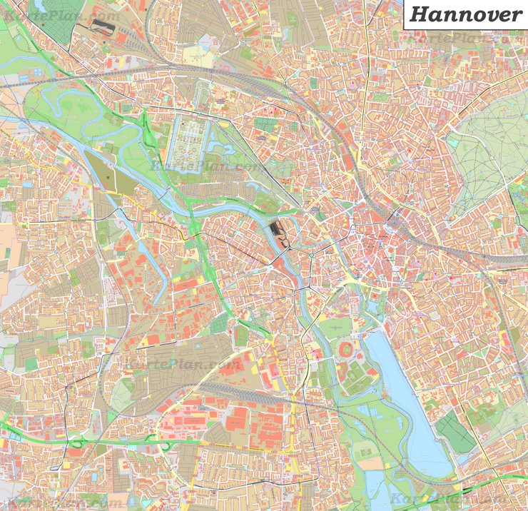 Große detaillierte stadtplan von Hannover