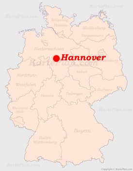 Hannover auf der Deutschlandkarte