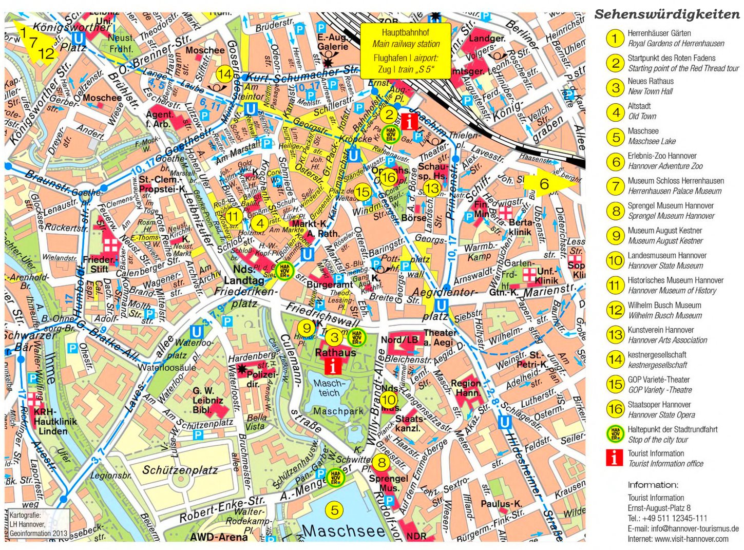 Stadtplan Hannover Mit Sehensw rdigkeiten Stadtplan Hannover Mit Sehensw rdigkeiten