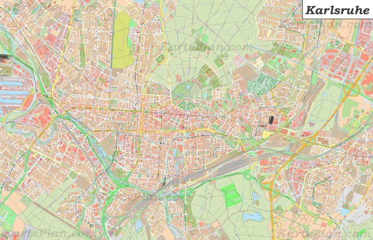 Wunderschone Stadtplan Von Karlsruhe Fotos