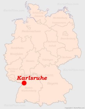 Karlsruhe auf der Deutschlandkarte